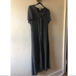 GAP Black Polka Dot Midi Dress